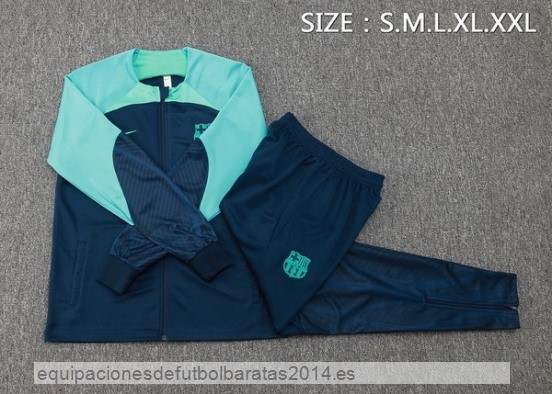 Nuevo Conjunto Completo Ropa Deportiva Con Cremallera Larga Barcelona 23/24 Azul Marino Verde Baratas
